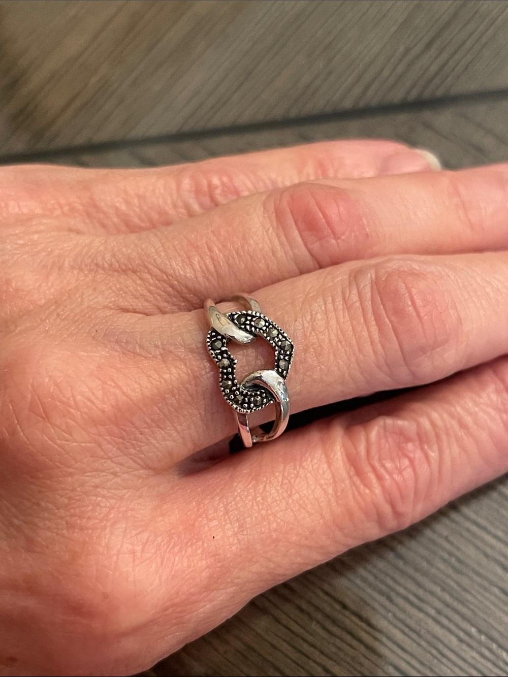 2006 Premier Designs “Forever Yours” Sterling Silver Marcasite Heart Ring Size 8 - Picture 7 of 16